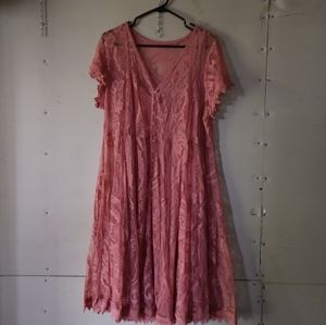 Lace salmon colored summer dress